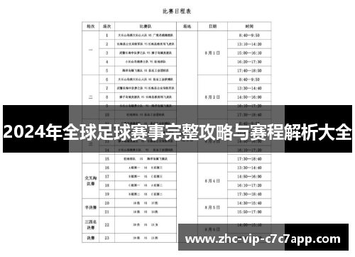 2024年全球足球赛事完整攻略与赛程解析大全